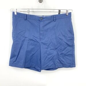 LL Bean Men Size 40 Shorts Blue Cotton Canvas Chinos Classic Fit 8" Double L